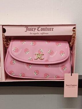 Juicy Couture Strawberry Mini Shoulder Bag w/ Heart Coin Purse • NWT